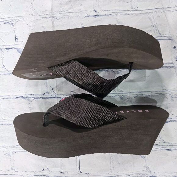 Rocket Dog WOMENS SIZE 10 Diver Brown Platform Wedge Flip Flops - Picture 7 of 10